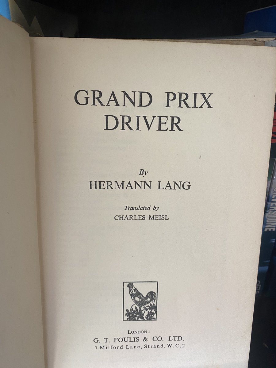 F1Podcast's tweet photo. Just purchased the oldest book in my collection. This was published in 1954 so it’s 69 years old! No dusk jacket so photographed the title page. The cover is not in good shape but the pages are excellent considering. #F1 #F1book https://t.co/zpYcedoVcG