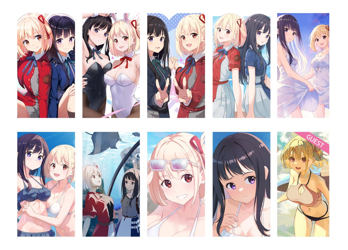 井ノ上たきな ,錦木千束 「リコリコイラスト本の内容です 素敵なゲストイラストを描いていただきました ろこ様」|.comのイラスト
