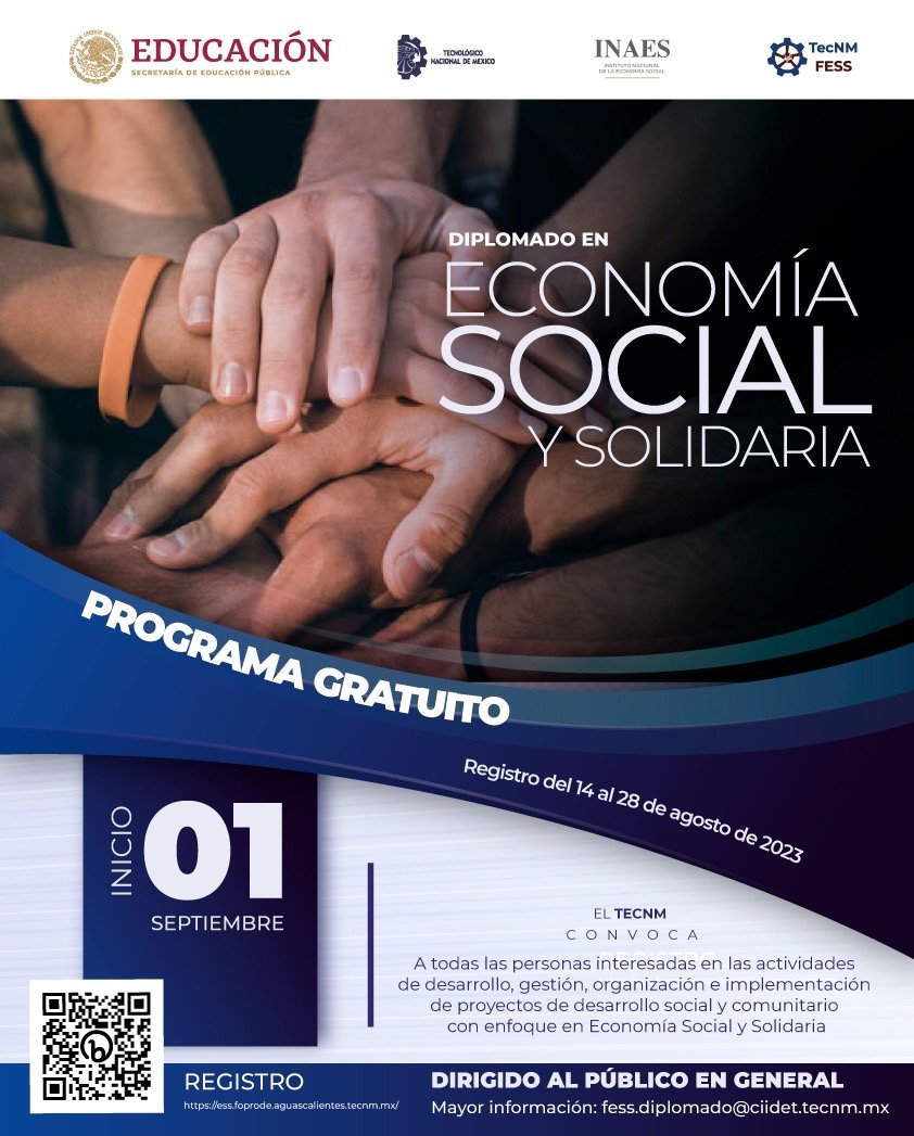 #ElTecNMInforma
El Tecnológico Nacional de México invita a toda la #ComunidadTecNM y al público en general, al diplomado en Economía Social y Solidaria, que dará inicio el próximo 1 de septiembre.