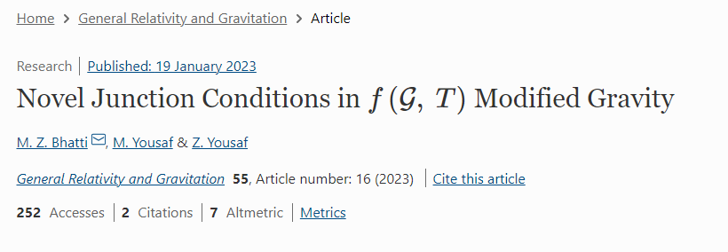 punjabggc's tweet photo. Novel Junction Conditions in f (G, T) Modified Gravity published by General Relativity and Gravitation
https://t.co/7kJEjW3CBv
#springer @zyousaf10 @NasirMuddassar https://t.co/xPTt7krHPv