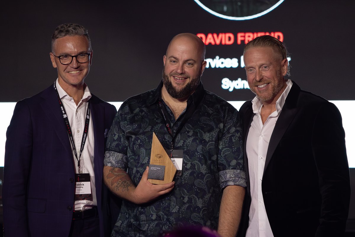 NEXTDC's tweet photo. Next, let's hear it for David Friend! At the #NEXTfrontierConference, he was awarded the #OneTeam values award, sponsored by @Multiplex, for his unwavering spirit of collaboration, can-do attitude, and accountability. He's the glue that keeps us united and thriving. π€#NEXTDC https://t.co/htZBPFpBJo