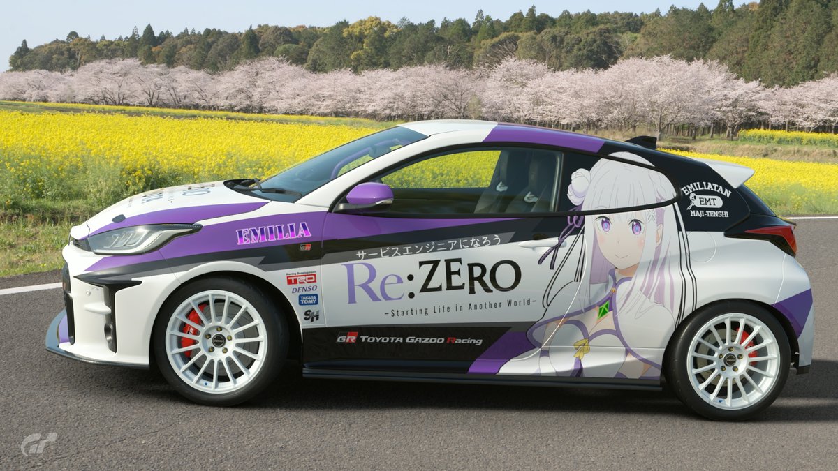 Emilia GR Yaris RZ💜 #PS5Share, #GranTurismo7 #rezeroemillia #emiliarezero #emiliazero #GRYaris #toyota #animecar #aitasha