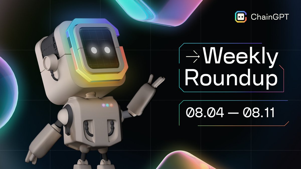 Chain_GPT's tweet photo. #ChainGPT Weekly Roundup 08.04-08.11

💻 V1 released
🎤AMA w/ Binance Live
📡 Patex IDO Announced
🔥 >900,000 CGPT Burned
🤝 Partnership w/ BitKeep
📜 DAO Proposal #7 Passed
🐵 New $CGPT/ $BUSD Bonds
🏆 Winner of Battle of the Dapps R1

Onwards &amp; Upwards💫 https://t.co/vzE4dbf9JK