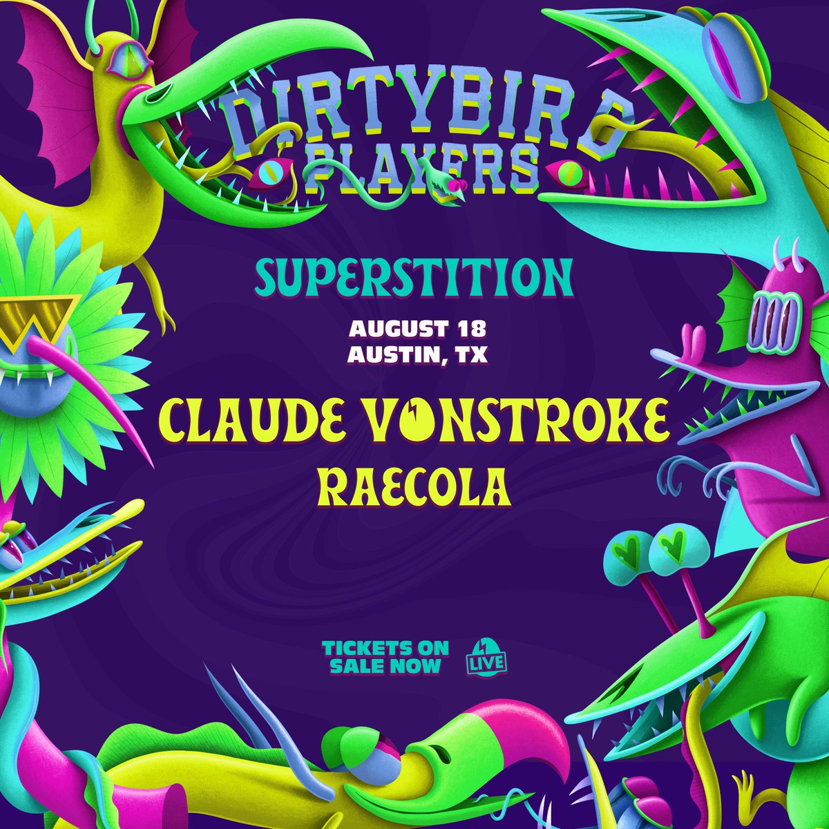 DirtybirdArt's tweet photo. Texas Birdies Alert!!!

RETWEET for your chance to win 2x tickets to @VonStroke’s Players Tour at Superstition in Austin, Texas on Friday, August 18th with @Raecola!

Good luck, everyone!! https://t.co/oGakmRU5k0