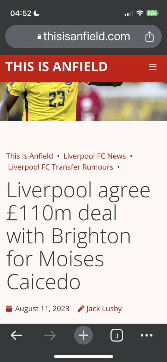 So called “experts” in EPL football transfer news… #Caicedo #LFC #CFC He’s gone to Anfield for £110MM.