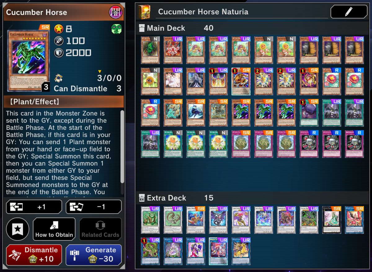 ngl cucumber horse is so good all my opponents jumped through hoops to D.D.  crow it, Ghost belle it, and Called by the Grave it (they wouldn't let me  use it)