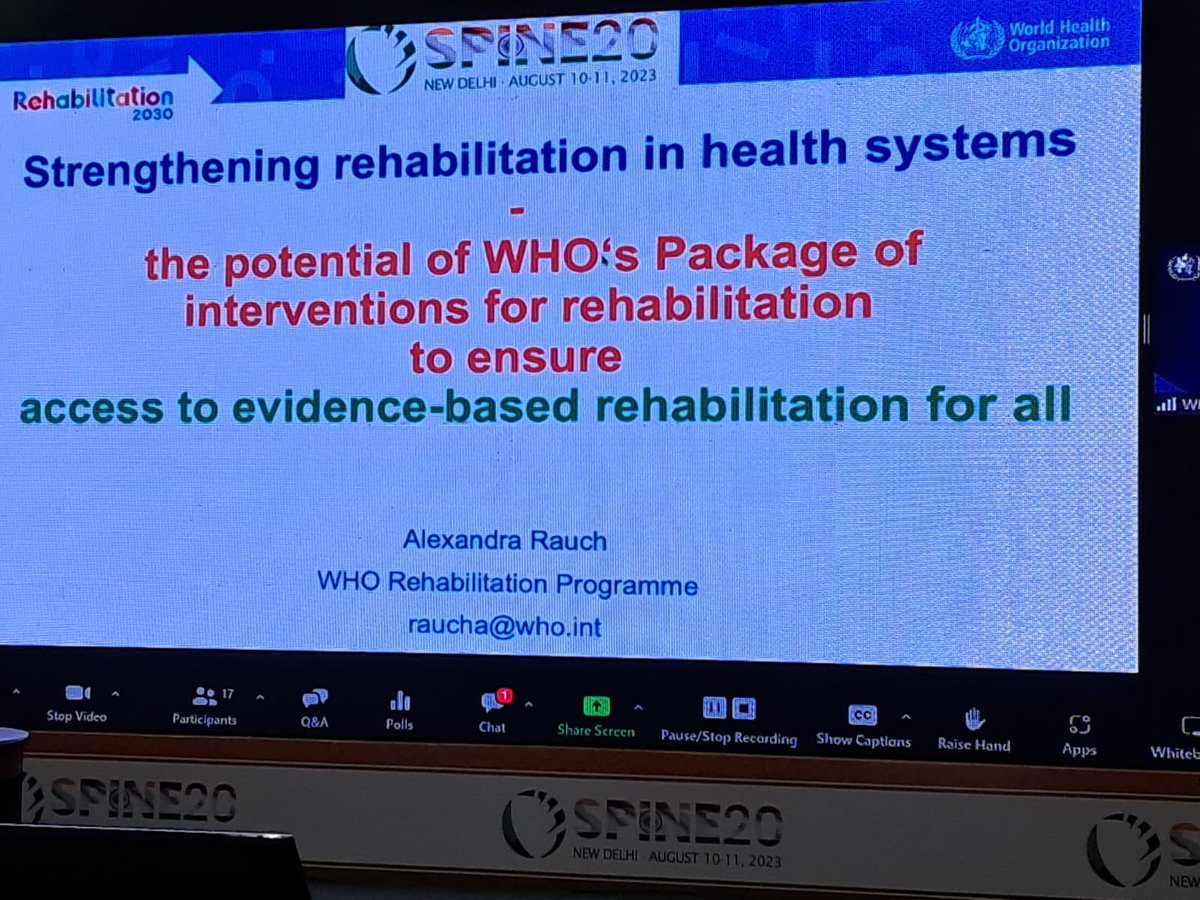 SPINE_20's tweet photo. The symposium on standardization of spine care starts with a Keynote lecture from Prof. Alexandra Rauch about Rehabilitation initiative https://t.co/R3sob9uj6s