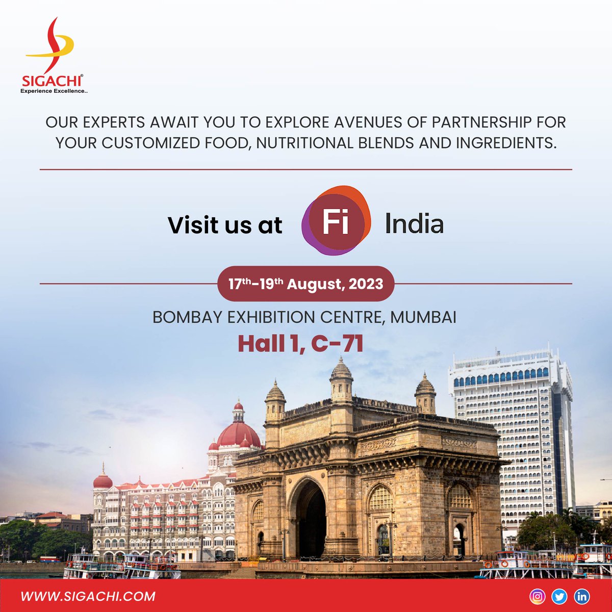 SigachiFood's tweet image. Visit Sigachi at Fi India 2023 to meet our experts for your customised Food, Nutritional blends and Ingredients

Email us on enquiry@sigachi.com
sigachi.com
#Sigachi #SigachiIndustries  #blendingsolutions #innovation #blends