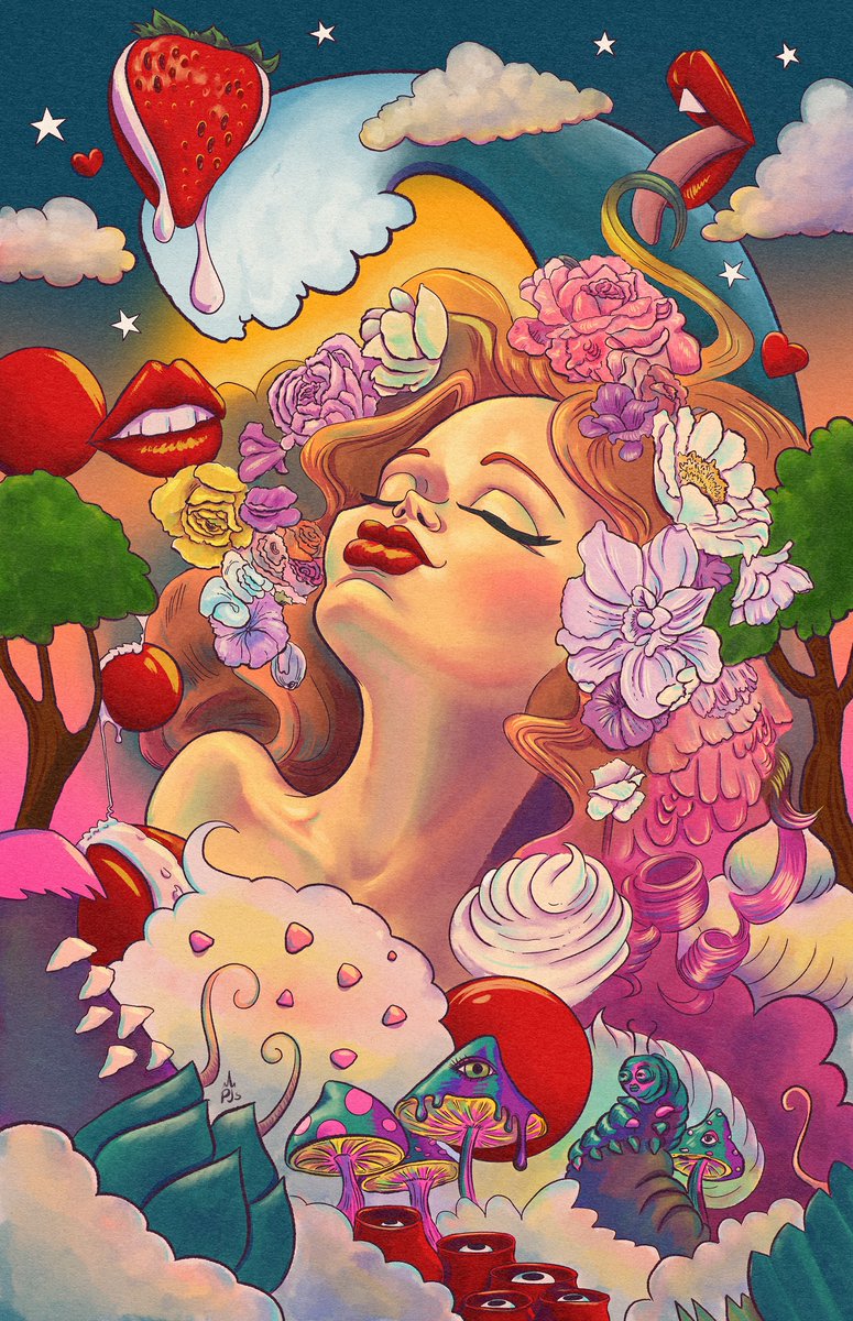 PrincessPajama2's tweet photo. With every bite of strawberry's grace,
Electric sensations painted my face,
Colors and tastes, a sensory spree,
In this psychedelic dream, I was truly free.

https://t.co/nnOymdXgrE https://t.co/0ZA2Xteaej