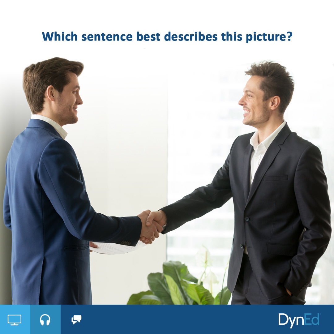 DynEdLatam's tweet photo. 📍Choose the correct answer from the sentences below:

a. Dave is attending a conference and wants to connect with industry experts.
b. Dave is meeting someone new in a conference and is exchanging business cards.
c. Dave is presenting the performance report to his client. https://t.co/4mOlTQTeGJ