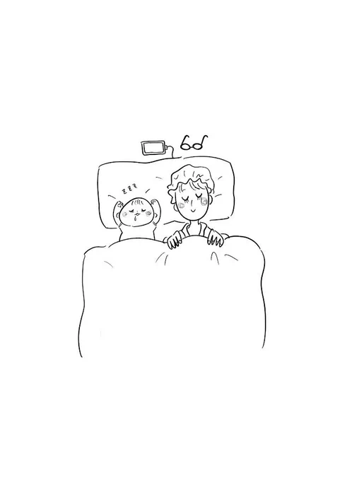 子育ては睡眠時間まで賑やかでたのしい☺️ 