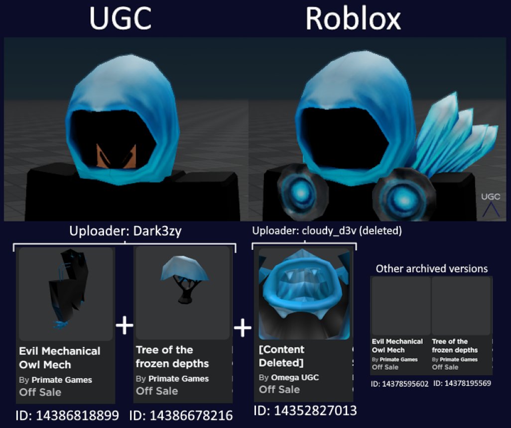 Peak” UGC on X: UGC creator Piav uploaded a 1:1 copy of the limited Dominus  Pittacium in 3 parts. #Roblox #RobloxUGC  / X