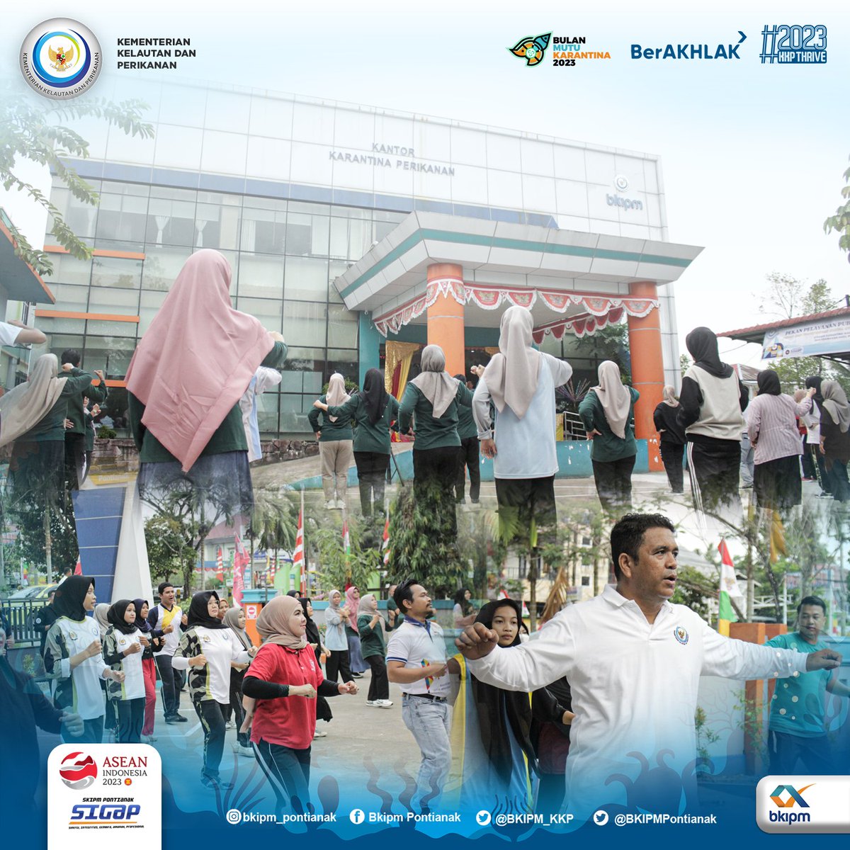 bppmhkp_pnk's tweet photo. “Senam pagi ini dilaksanakan dalam rangka Pekan Pelayanan Publik 2023 sebagai bentuk ikhtiar kita menjaga kesehatan demi maksimalnya pelayanan kepada masyarakat. https://t.co/egCsOdrdnT