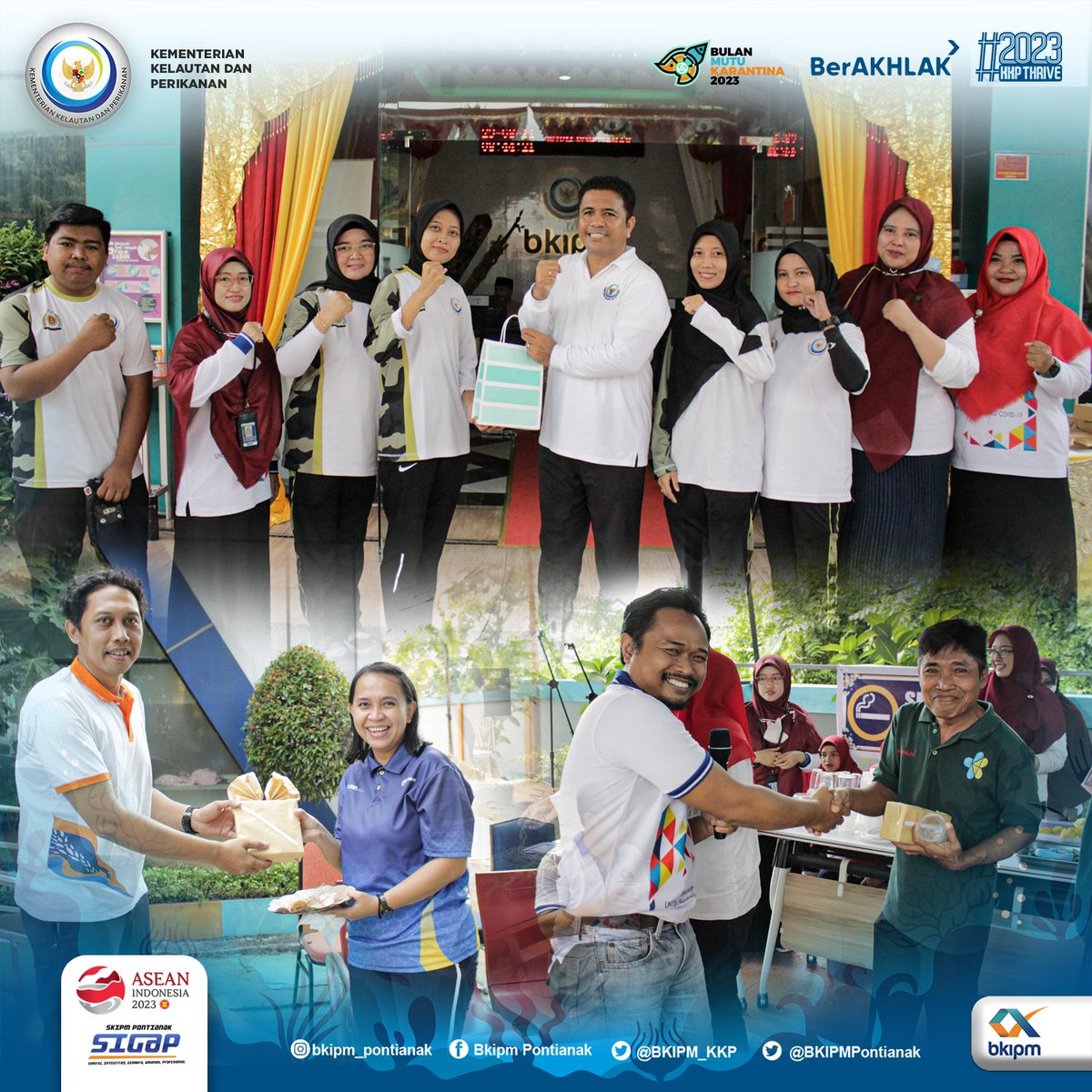 bppmhkp_pnk's tweet photo. Pada akhir acara senam para peserta menikmati hidangan makanan sehat dan mendapatkan doorprise seru bagi yang menjawab kuis yang benar.
____
#KKPThrive  #MENTERIKKP #BerAKHLAK #BanggaMelayaniBangsa #karantinaikan #BMK2023 #PekanPelayananPublik #senam https://t.co/Ys4zr2XUnu
