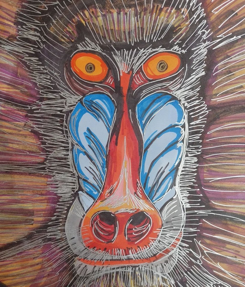 Grandma____0's tweet photo. I drew this baboon back in December https://t.co/mcB4GE6u2i