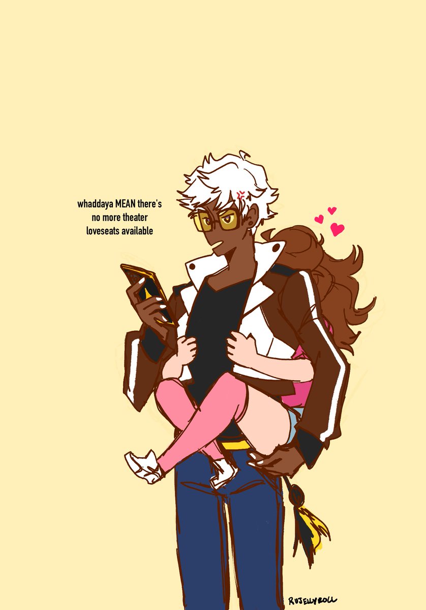 rujellyroll's tweet photo. they're both clingy at each other so it's ok. 
i miss drawing them
👁🫦👁
💧      💧
may or may not have been inspired by @RaijinSensei99's cosplays,,, he's an excellent mammon you should go see,,,

#obeyme #mammon #mammonxmc #cactus https://t.co/Lwjk7UbEOf