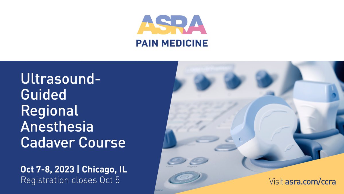 The ESSENTIAL Ultrasound-Guided Cadaver Course is this Oct 7-8! This 1.5 day course covers 15 of the most crucial nerve blocks across the body, including ➡ Upper-limb like interscalene ➡ Lower-limb like fascia iliaca ➡ Trunk like quadratus lumborum ➡ asra.com/ccra