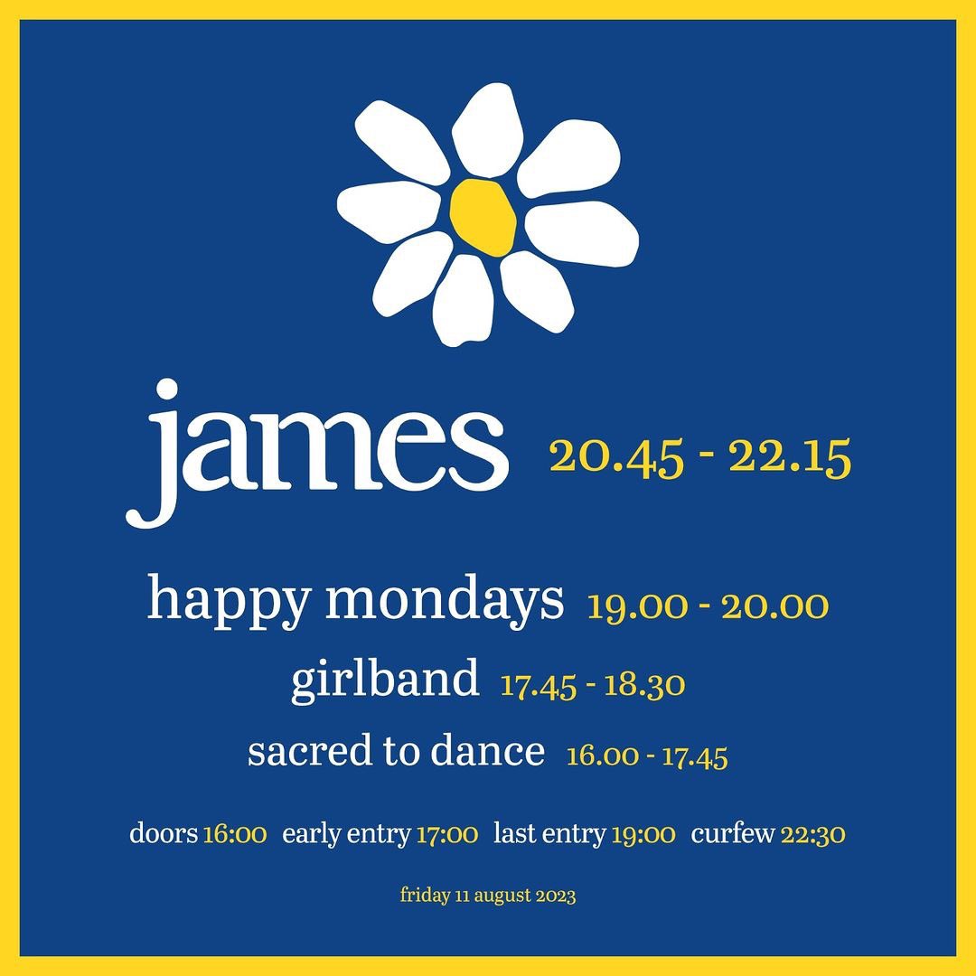 Rowetta's tweet photo. 💥 TONIGHT!!! @Happy_Mondays play @SouthFacingFest with @wearejames at Crystal Palace Bowl 💥
Here are the stage times!
Final Tickets: https://t.co/VB4HAEw9in
#happymondays #james #southfacingfestival #southfacing #crystalpalacebowl #crystalpalace https://t.co/UJT8WK0nqp