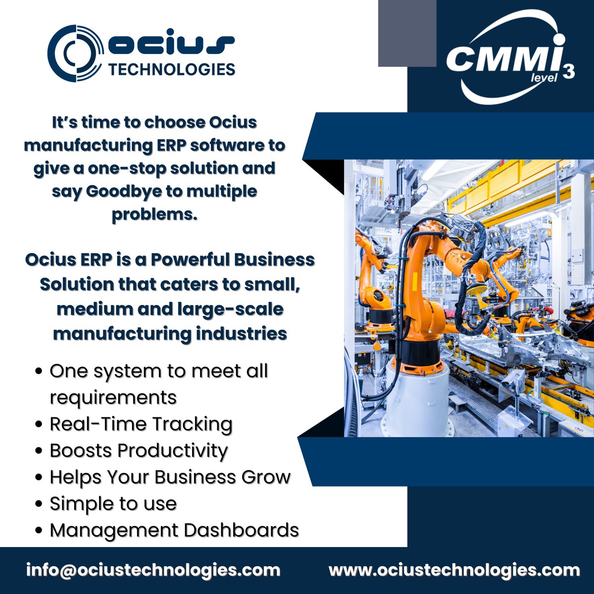 It’s time to choose Ocius manufacturing ERP software to give a one-stop solution and say Goodbye to multiple problems.

ociustechnologies.com/services/erp-s…

#ERP #Erpsystem #clouderp #Businesserp #ErpSoftware #EnterpriseErp #ERPTechnology #ERPConsultant #BOM #ERPApplication #ErpSolutions