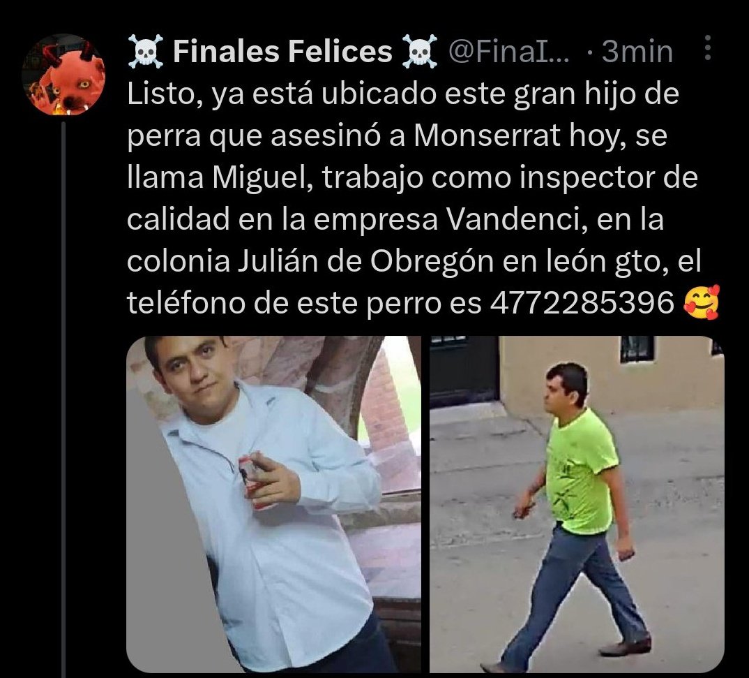 #Monserrat || Divulgan identificación de quien sería el asesino de la joven Milagros Montserrat, ocurrida este jueves en León, Guanajuato.