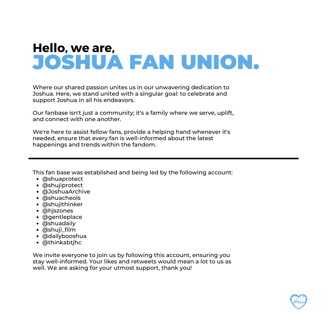 HJS_GLOBAL's tweet image. Hello, we are,
𝐉𝐎𝐒𝐇𝐔𝐀 𝐅𝐀𝐍 𝐔𝐍𝐈𝐎𝐍.

We're here to assist fellow fans, provide a helping hand whenever it's needed, ensure that every fan is well-informed about the latest happenings and trends within the fandom.

#JOSHUA #조슈아 #ジョシュア #洪知秀