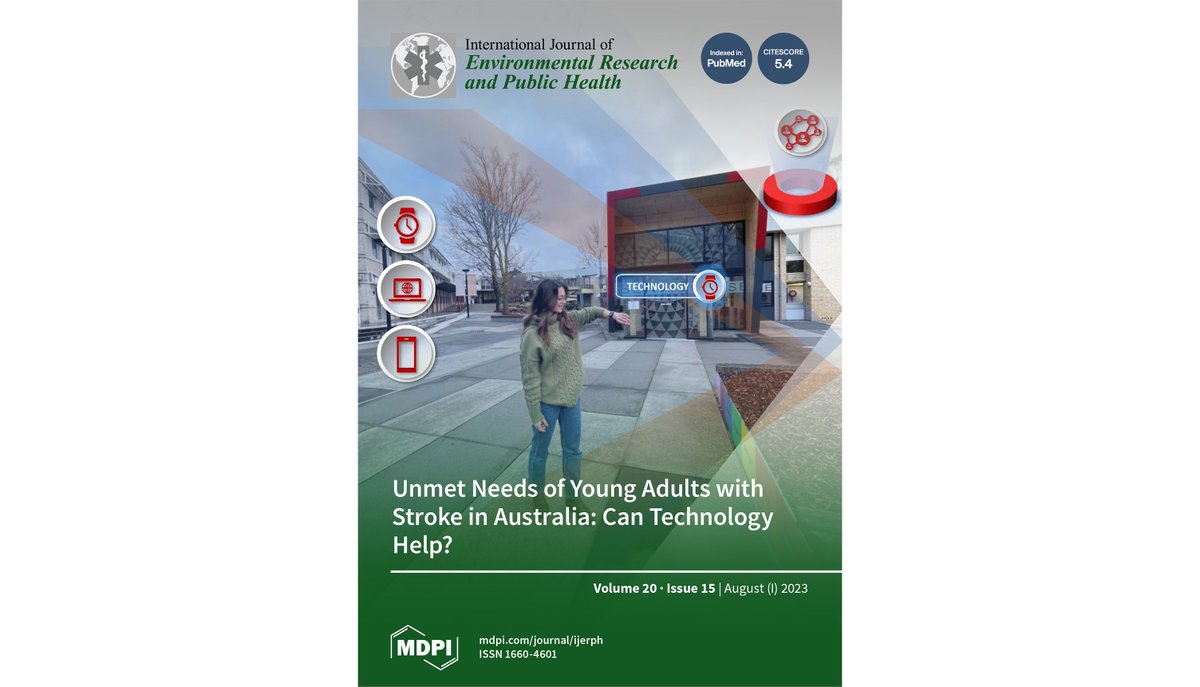 Congrats Dinah on your first PhD publication on cover IJERPH. We still want adults in Australia under 30 after stroke to tell us more. Click here if you can help redcap.utas.edu.au/surveys/?s=J8E…