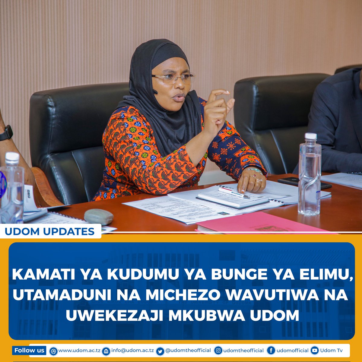 udomtheofficial's tweet photo. Kamati ya Kudumu ya Bunge ya Elimu, Utamaduni na Michezo, tarehe 10/8/2023 ilitembelea Chuo Kikuu cha Dodoma (UDOM), kukagua miradi ya maendeleo inayotekelezwa, pamoja na kupokea taarifa ya Maendeleo ya Chuo.
#udomembracingknowledge https://t.co/eMokXtxqfM