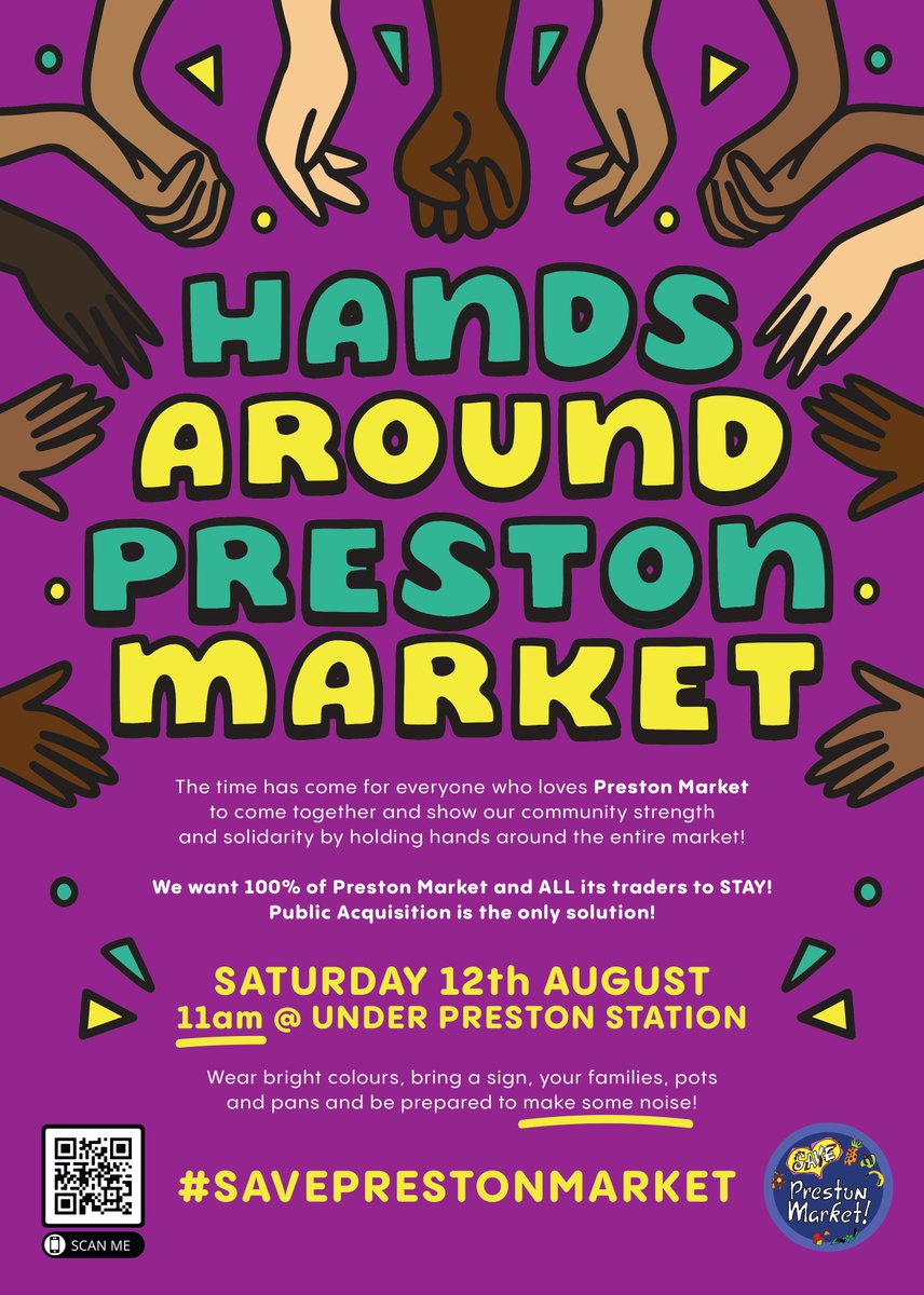 TOMORROW! The community of the northern suburbs is coming together to show our love of Preston Market! Come down, wear bring colours, and make some noise - it's Hands Around Preston Market !❤️❤️❤️ 

Saturday 12/8 11am underneath Preston Station.
