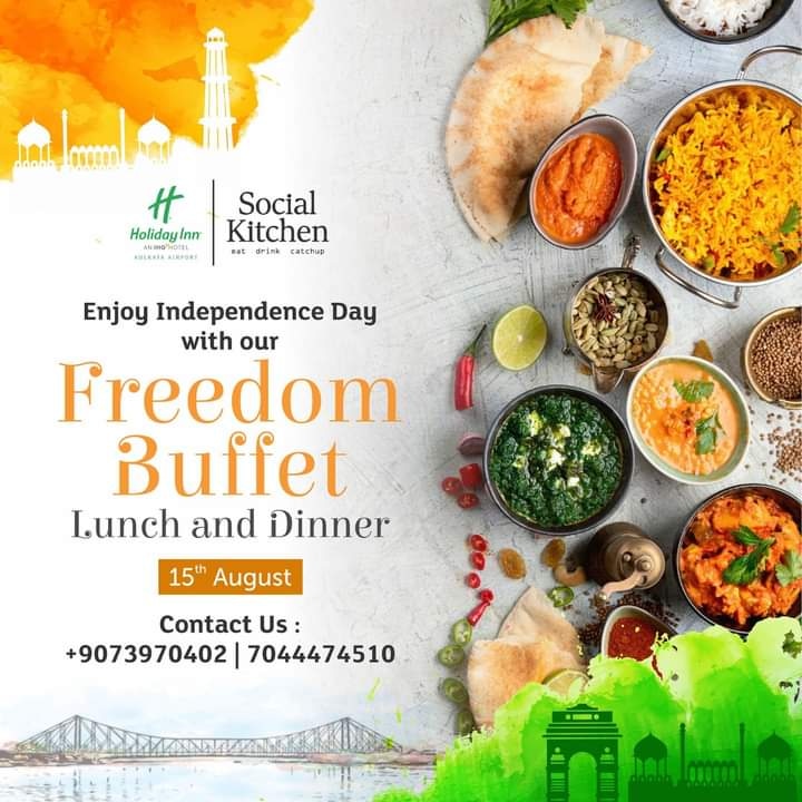 #IndependenceDayCelebration #CulinaryCelebration
#HolidayInnKolkataAirport #HolidayInn  #KolkataAirportHotel  #HolidayInnNewtown  #Staycation #Events#Dayout#Travel#Leisure#Accomodation#Weddings#Birthdays#Anniversary
📞 9230777185
📩 soumani.banerjee@holidayinnkolairport.com