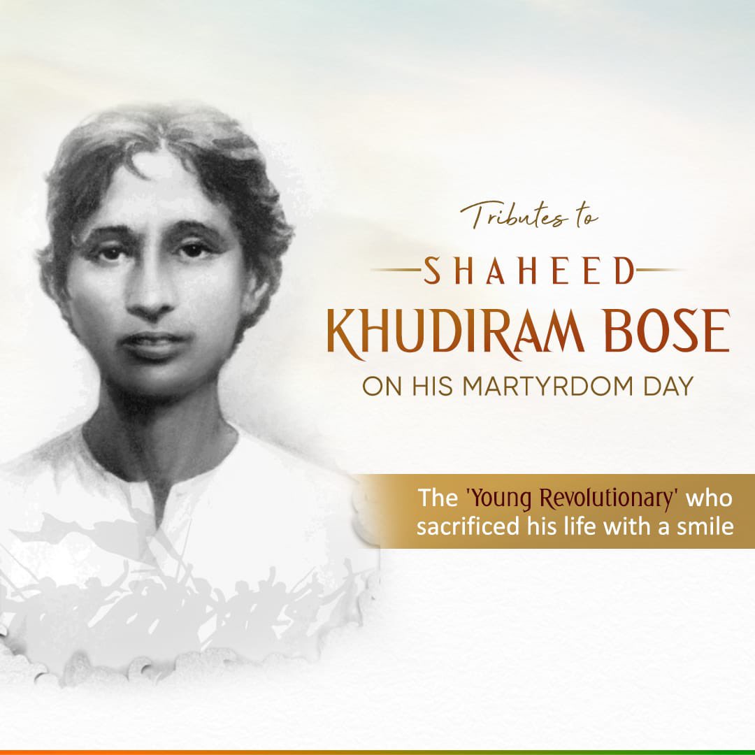 Homage to the brave and fearless spirit of Khudiram Bose ji, the young revolutionary who sacrificed his life for the freedom of India. He was a brave son of Mother India; his sacrifice will continue to inspire generations.