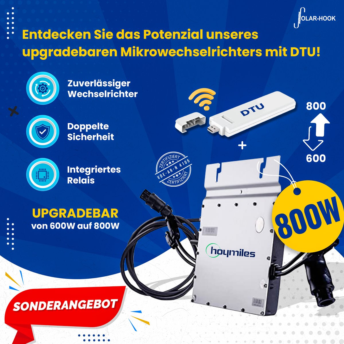 Hoymiles 800 W aufrüstbare Wechselrichter