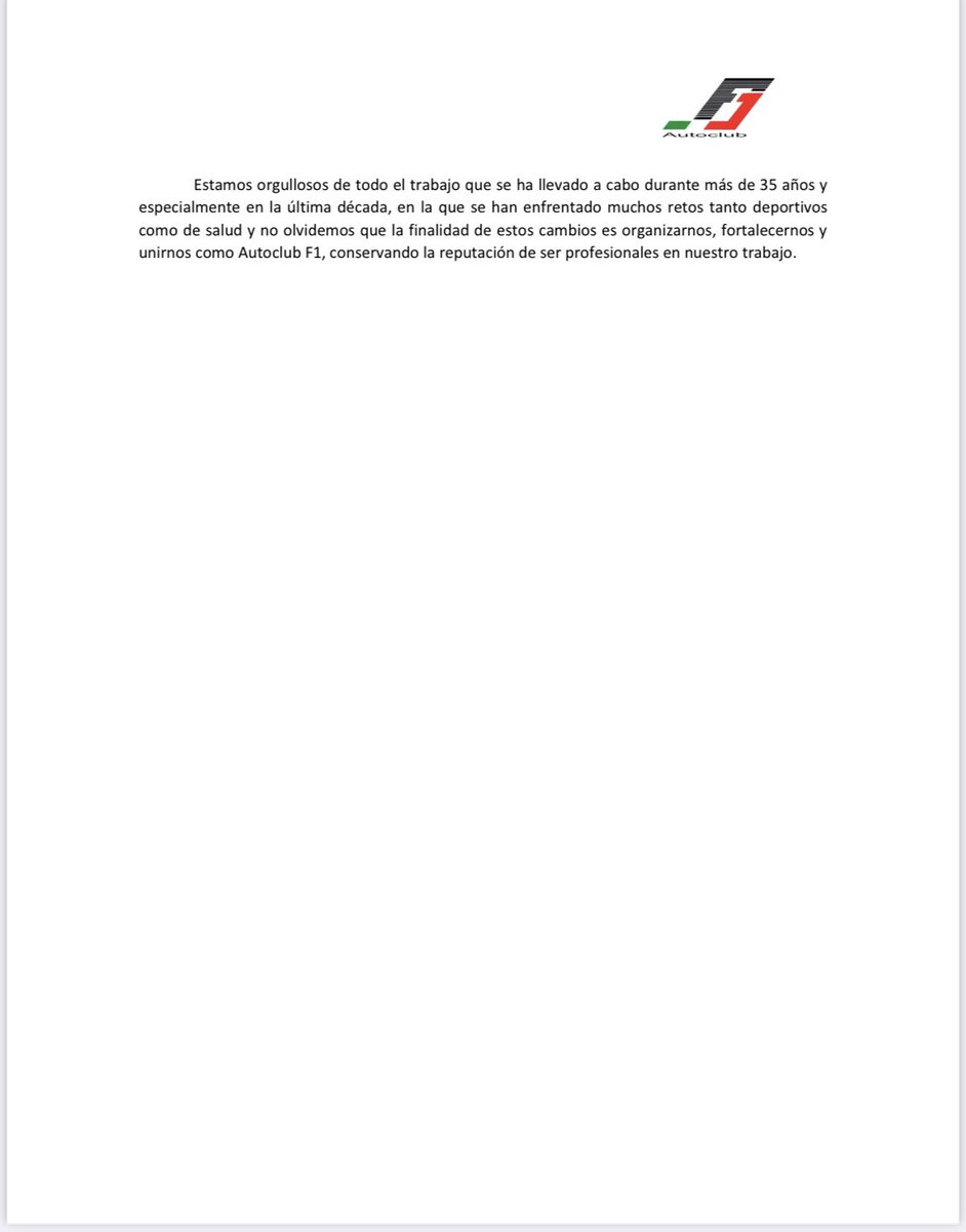 El Autoclub F1, convoca a todos los oficiales que participan en los eventos en los que trabajamos, para asistir a la asamblea en la que se realizarán elecciones para una nueva mesa directiva