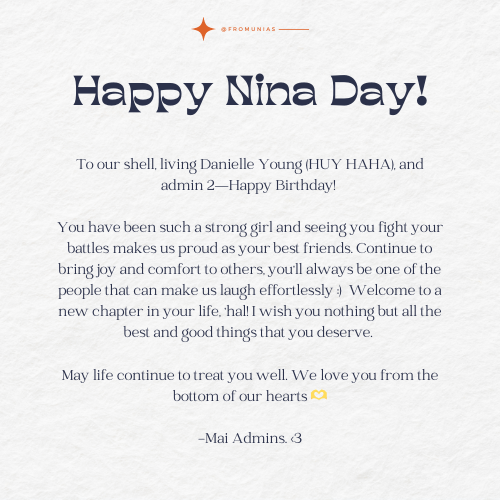fromunias's tweet photo. #NinaDay is here! Happy birthday to our 2nd admin. 🐚
#fromunias 💗 https://t.co/qyA3EogmUj