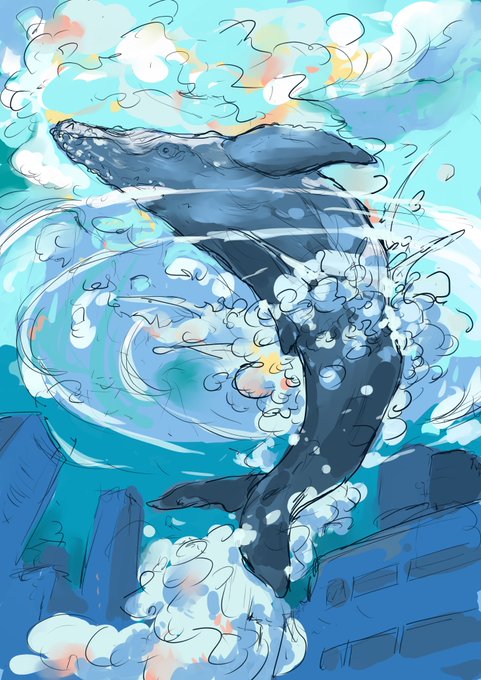 「クジラ」のTwitter画像/イラスト(新着))
