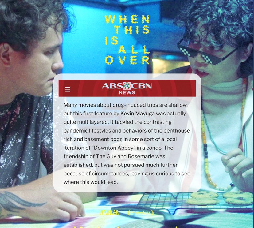 animastudiosph's tweet photo. π "That was wild from start to finish!" π
You can't miss this party! Few screenings left for When This Is All Over in Cinemalaya Independent Film Festival!
Buy your tickets here ππΌ
PICC:
https://t.co/veJ9D7D1M9
AYALA CINEMAS:
https://t.co/pYep3AvMVl
#WhenThisIsAllOver https://t.co/QplwkJFcdO