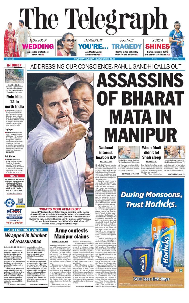 erbmjha's tweet photo. Sold Out Journalism Ft. The Telegraph

Rahul Gandhi                  PM Modi https://t.co/pT3uLNmajG