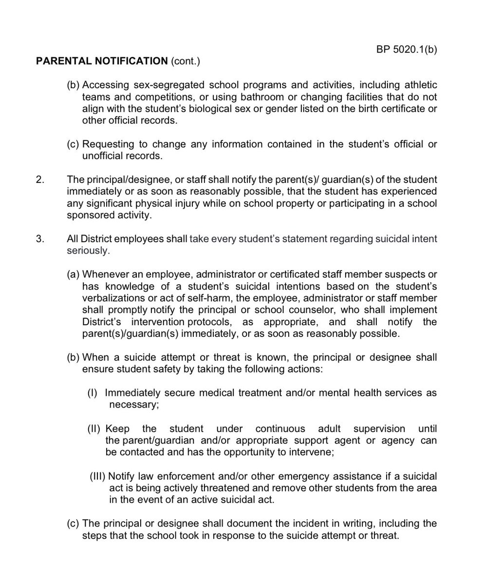 JZachreson's tweet photo. BREAKING: @MurrietaUSD’s school board voted 3-2 to adopt the same parental notification policy @ChinoValleyUSD adopted three weeks prior.

The policy includes a requirement the district notify parents if their child asks to be treated as transgender at school. https://t.co/upJFFQXH8W