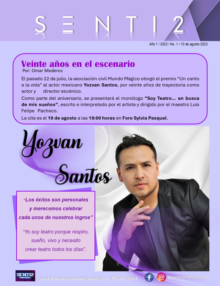 SENTI2PROD's tweet photo. Felices por nuestro primer número de #SENTI2 #revistadigital un espacio para destacar y reconocer la trayectoria de #artistasindependientes / WhatsApp 5574127344 https://t.co/uZeO0bClBI