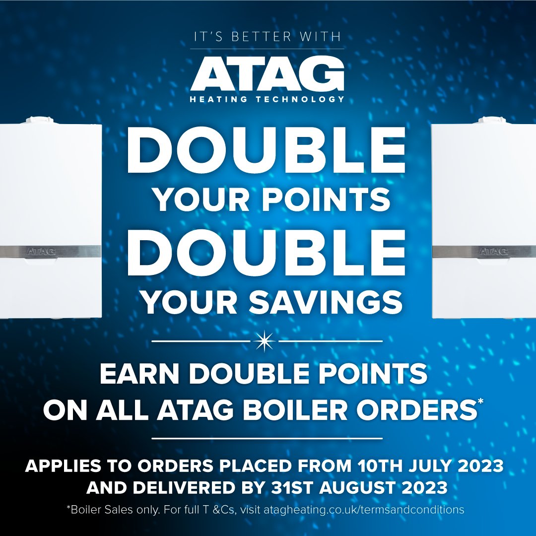 atagheating's tweet photo. SUMMER SIZZLE PROMOTION! Don't forget that you can earn double points across our entire boiler range right up until the 31st August!

Double your points, Double your savings!

#ATAG #ATAGHeating #Heating #Plumbing #GasSafe

T&amp;Cs apply and can be found on our website https://t.co/AGkam2VLIa