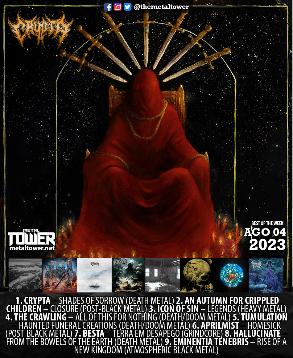 themetaltower's tweet photo. Las metaleras extremas de #CRYPTA han llegado con "Shades of Sorrow" para sentarse en el trono de los álbumes más relevantes lanzados la semana pasada.
Revisa y escucha nuestro #MetalChart🔥 completo, con los 20 mejores álbumes de la semana en:
👉https://t.co/2VzMlQL33Y https://t.co/7PoX82BhN8