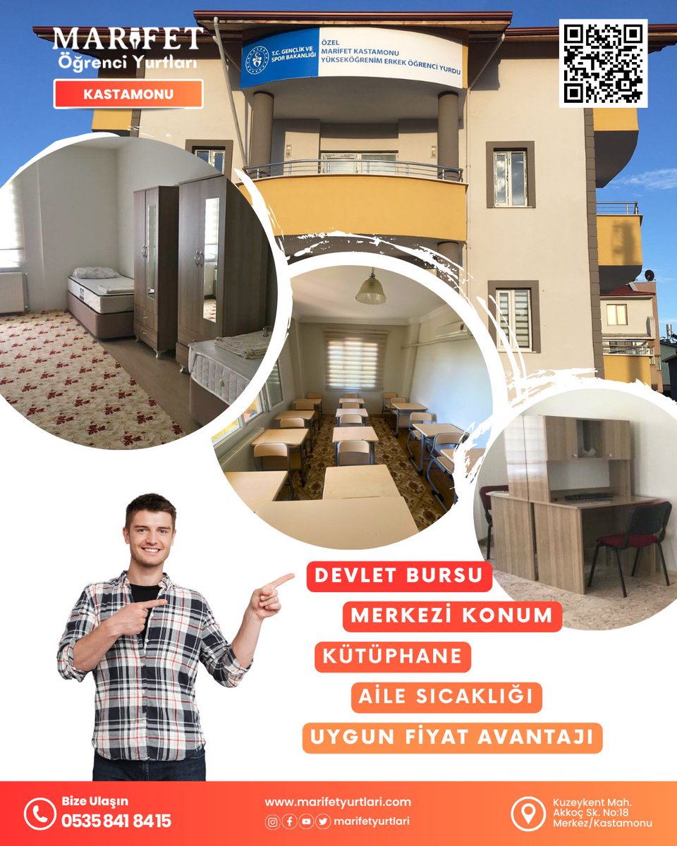 Kastamonu Yükseköğrenim Erkek Öğrenci Yurdumuz, üniversitelere yakın konumuyla sizlere deneyimli ve güler yüzlü  hizmet sunmaktadır.   

#MarifetYurtları #ÖğrenciYurtları #Kastamonu #KastamonuÖğrenciYurtları