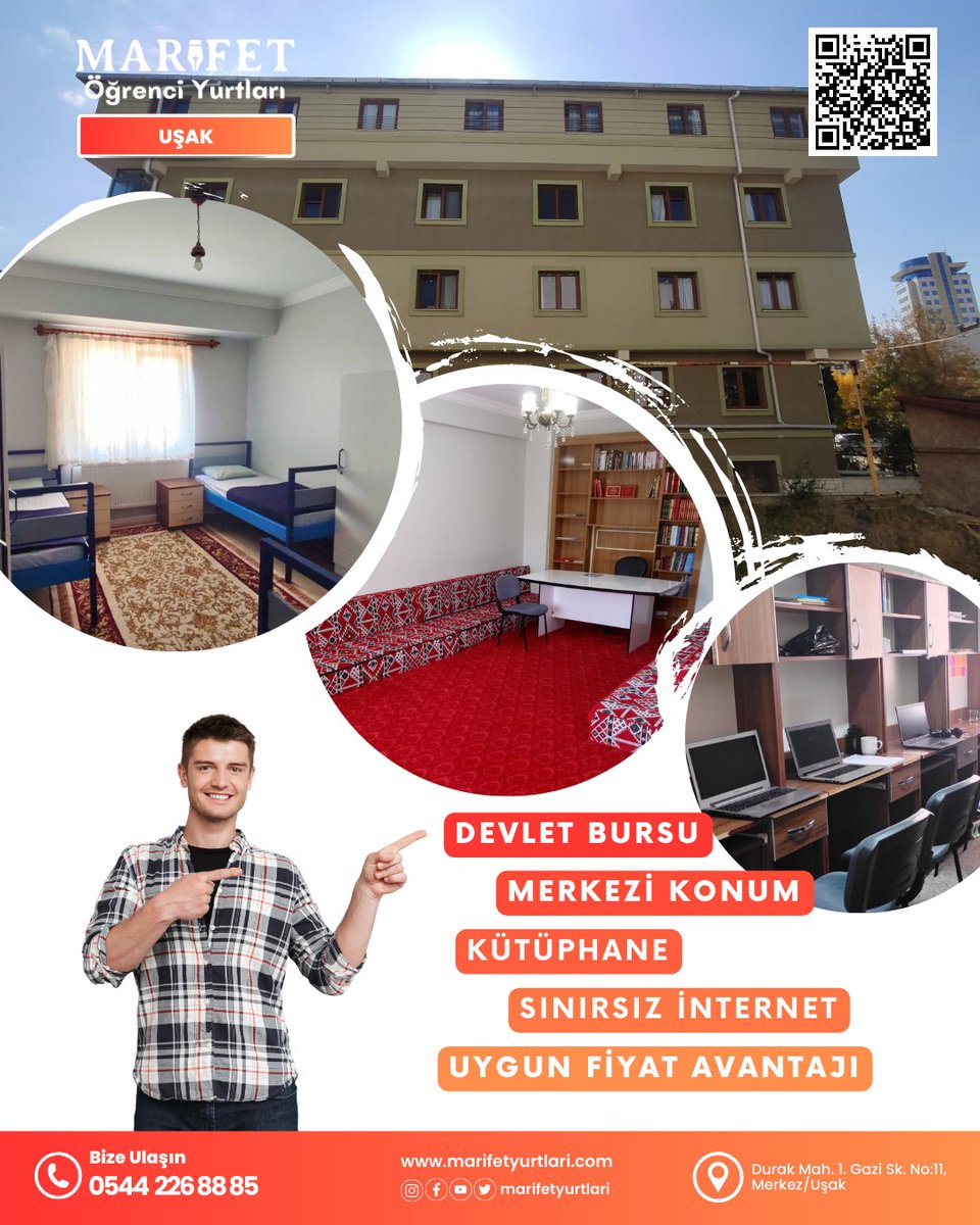 Uşak Yükseköğrenim Erkek Öğrenci Yurdumuz, üniversitelere yakın konumuyla sizlere deneyimli ve güler yüzlü  hizmet sunmaktadır.  

#MarifetYurtları #ÖğrenciYurtları #Uşak #UşakÖğrenciYurtları
