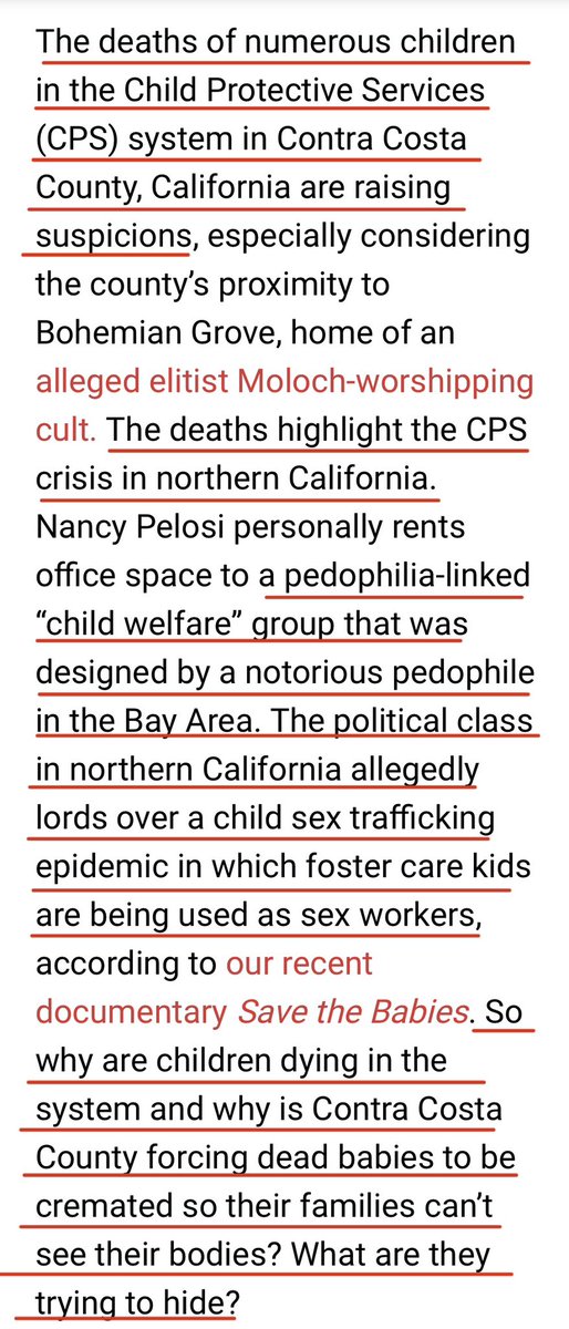 🚨DEAD CHILDREN in the #CPS System NEAR Bohemian Grove & PEDOPHILIA Links🚨 💥💥ANOTHER brave investigation by @HowleyReporter REVEALS a #CPS & #CHILDTRAFFICKING crisis in CA. 💥#Familycourt is the #childtrafficking ENTRY POINT that FUNNELS children. nationalfile.com/exposed-dead-c…