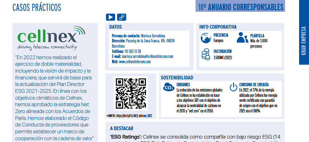 Corresponsables's tweet photo. .@cellnextelecom ha culminado el Plan #Estratégico de #Sostenibilidad 2019-2023
en 2022, con su actualización e #integración en la Estrategia de #CambioClimático 2023-2025. En el #AnuarioCorresponsables2023 👉 https://t.co/hb9XeSjEx3 https://t.co/DCsVI44KK8