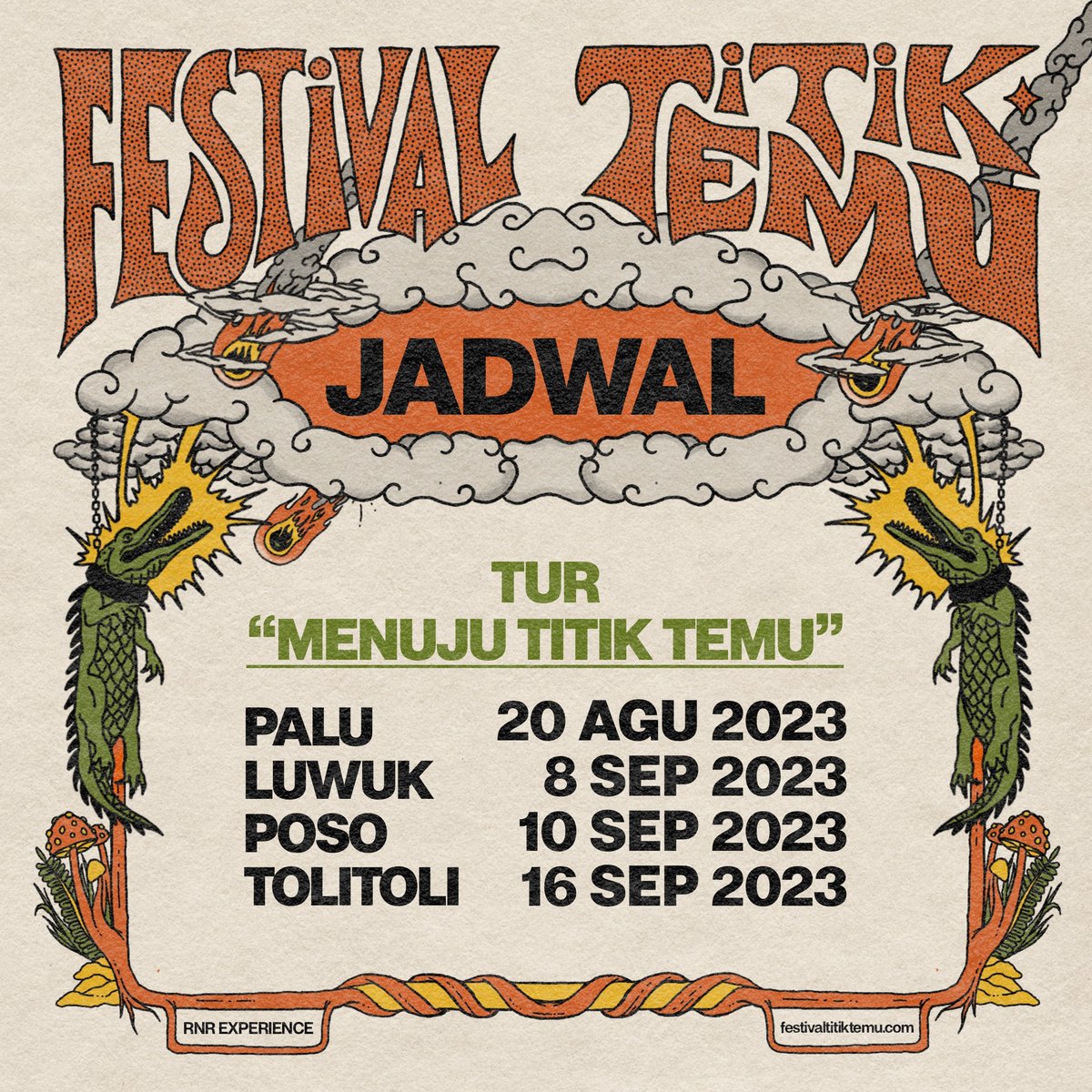 Catat tanggalnya! Festival Titik Temu akan tur ke luar kota Palu. Luwuk, Poso, dan Tolitoli akan menjadi titik tur "Menuju Titik Temu". Bertemu banyak orang adalah salah satu bucket list kami. Kira-kira nanti enaknya main ke mana saja ya, di kota-kota itu?

#FestivalTitikTemu2023