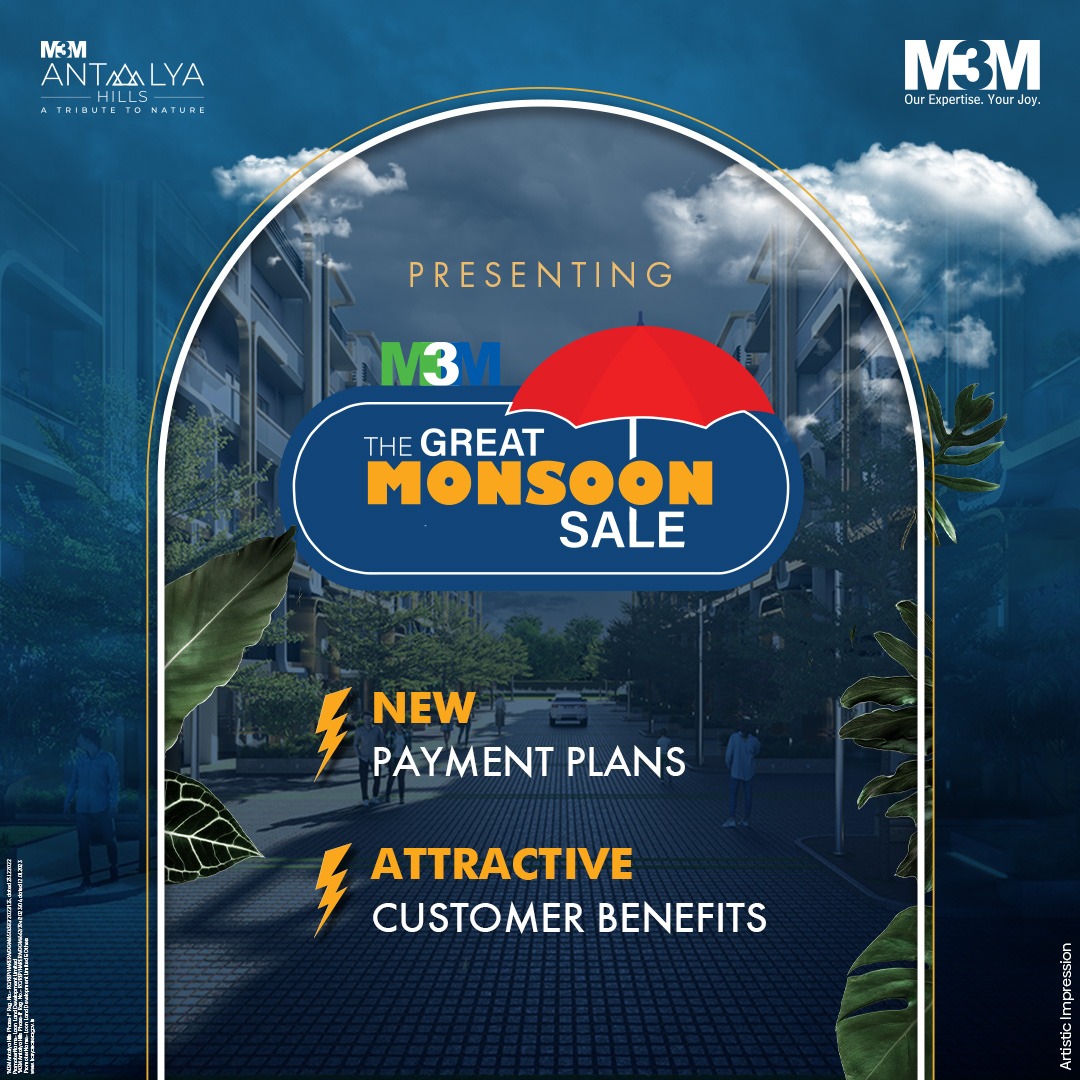 M3MIndiaPvtLtd's tweet photo. Monsoon Magic at M3M Antalya Hills - Great Savings Await! Discover the beauty of luxurious living surrounded by nature's splendor. The Great Monsoon Sale is your ticket to save up to 12 Lakhs* on your dream residences.

#M3M #M3MIndia #M3MAntalyaHills #TheGreatMonsoonSale https://t.co/gF4oDesq58