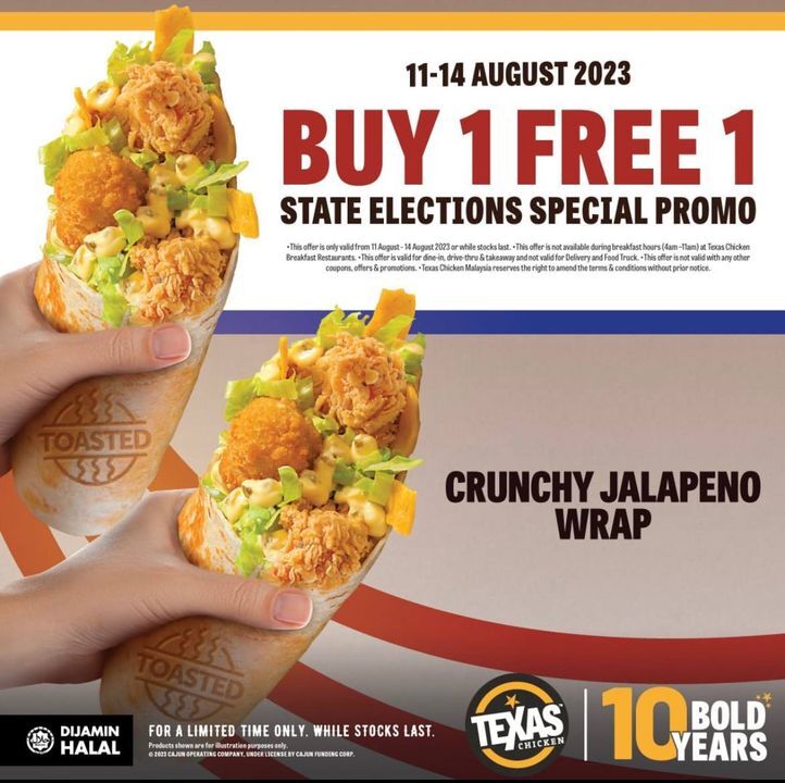 iMoneyMY's tweet photo. Ready to vote? Flaunt that inked finger and savour these yummy deals for the upcoming state elections tomorrow! 
Jangan lupa ajak member &amp; family ❤️

#prn2023 #fooddeals #makanpromo #imoneydeals #jomundi #prnpromo https://t.co/rxSXmEZHJz