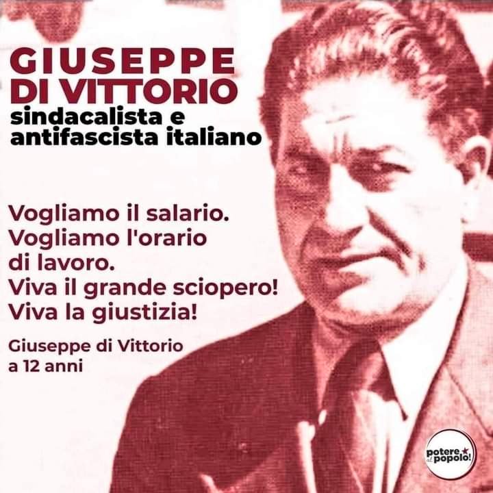 Teresa02247224's tweet photo. Giuseppe DiVittorio, nato a Cerignola l'11/08/1892
Un#Compagno che dedicò la sua vita alla difesa degli ultimi, che nei campi diceva ai#braccianti che "le terre sono di chi le lavora non dei padroni sfruttatori" e che difese la #CameradelLavoro di Cerignola dai fascisti
#AMarano https://t.co/H8Ja8TFYpt