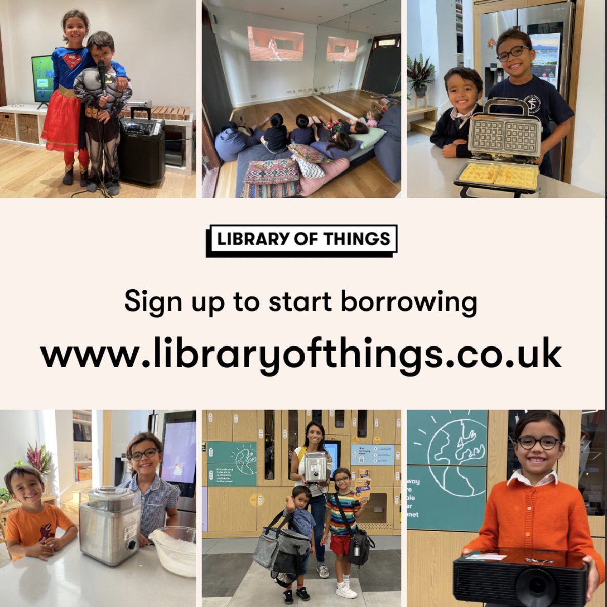 'Argh! What are we going to do today?'
What about #Borrowing a games console from Crystal Palace Library of Things?
Or the waffle or ice cream maker from Bromley @libraryofthings? 
There's even a projector for the ultimate indoor cinema experience too.
#ThingsToDoWithTheKids