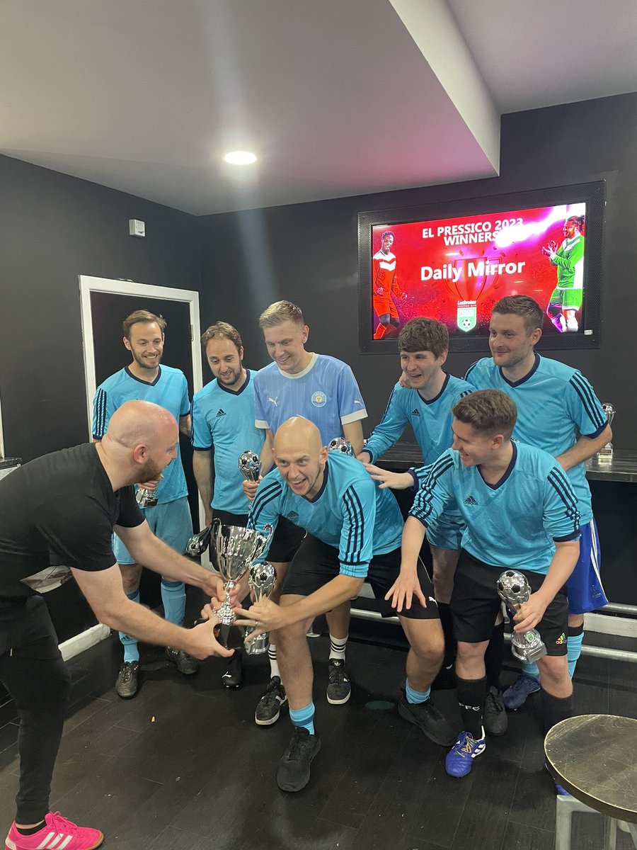 MattJMaltby's tweet photo. Never in doubt… El Presico 2023 champions with an unbeaten record @MirrorFootball and @darrenwells44 Player of the Tournament 🏆1️⃣ 

Shout out @Ladbrokes and @LadsAlex for being the best organisers 🤝 https://t.co/7e2i4Pn4XE